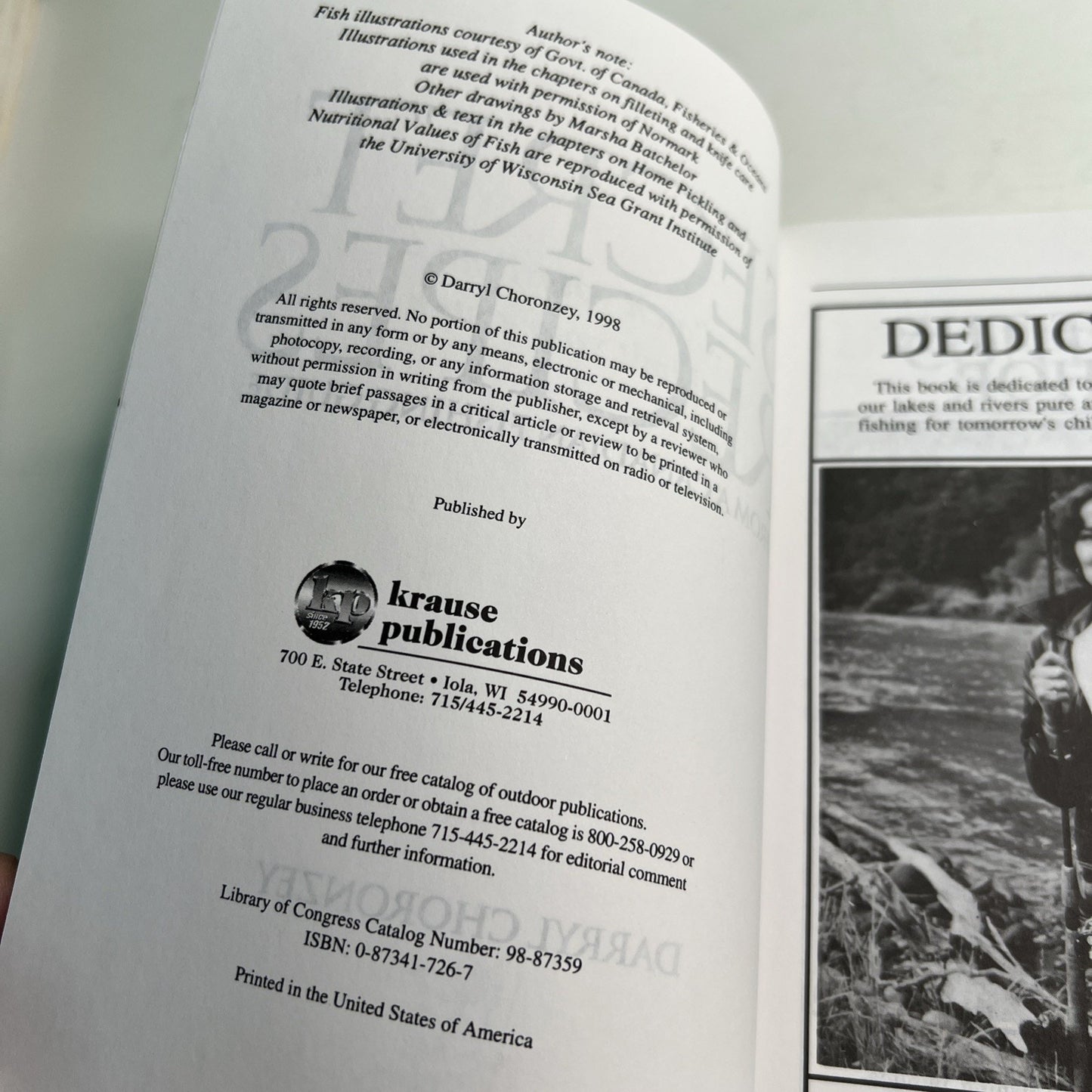 Secret Recipes from a Canadian Fishing Guide by Darryl Choronzey 1998 PB