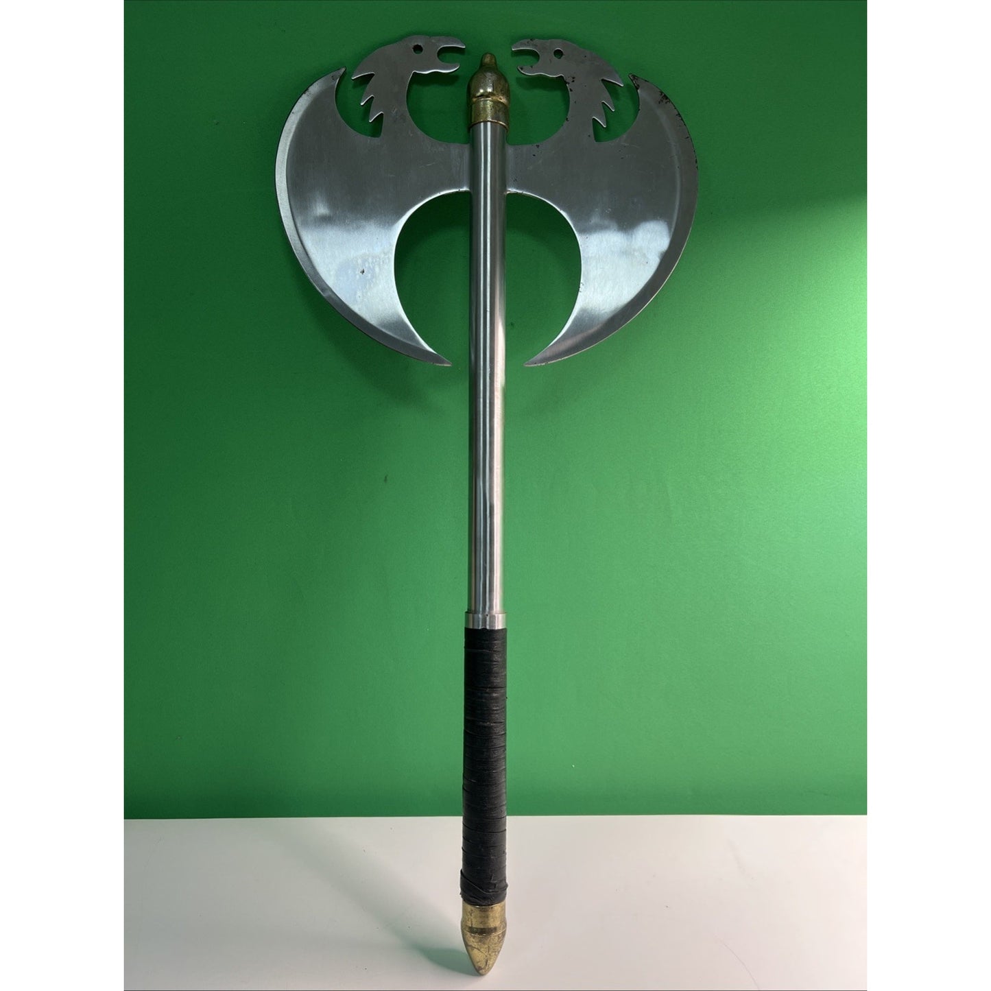 Pre-Owned Fantasy Dragon Battle Axe Overall Length 28” Blades 10” Tall