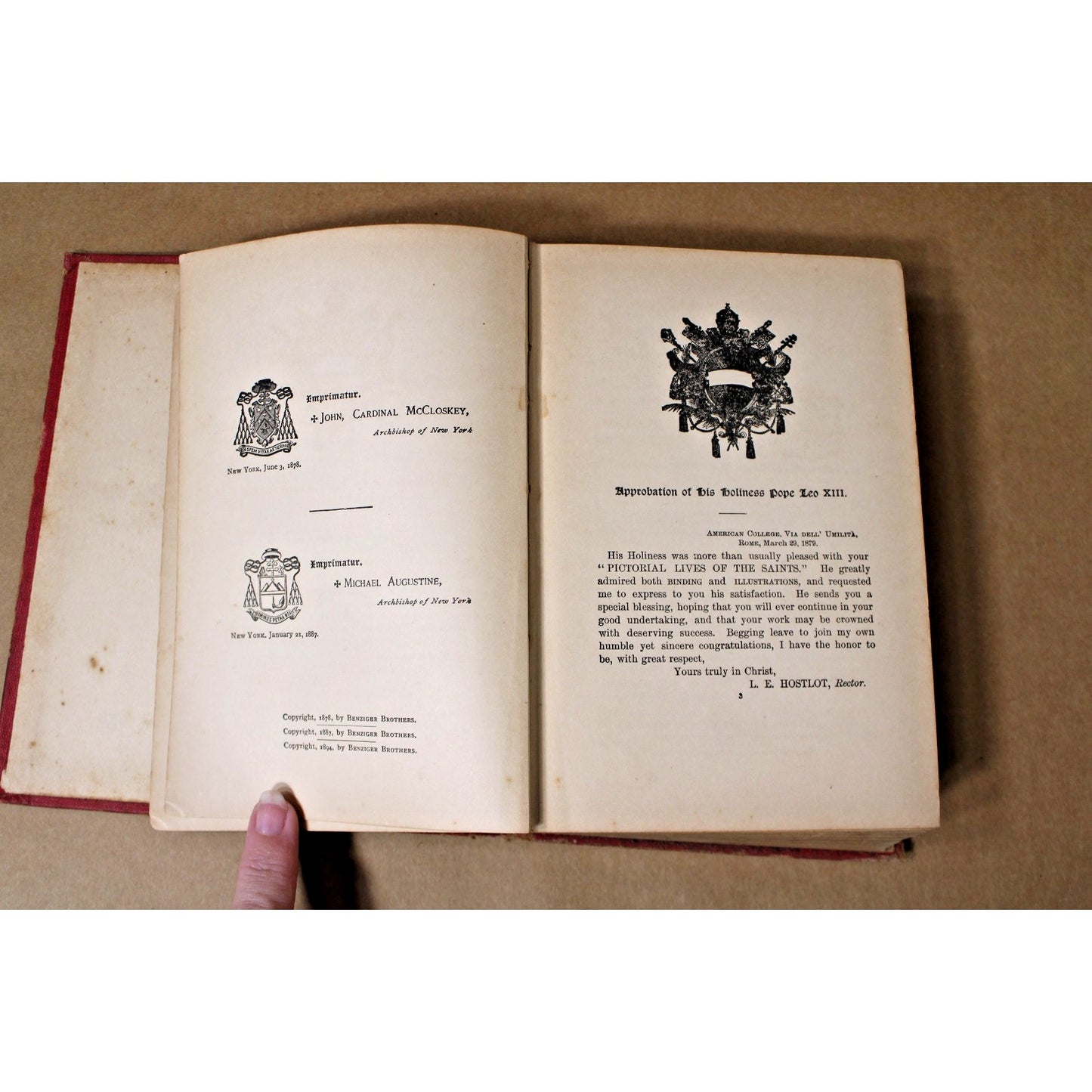 Little Pictorial Lives of the Saints, 1894 Hardcover with Daily Reflections