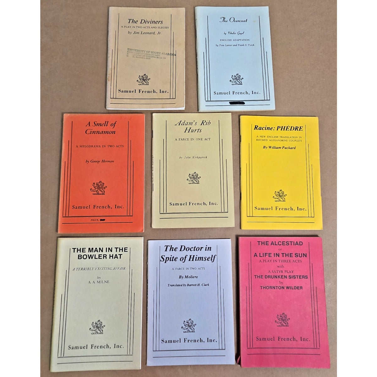 Lot of 8 Vintage Samuel French Play Scripts - A.A. Milne, Thornton Wilder & More