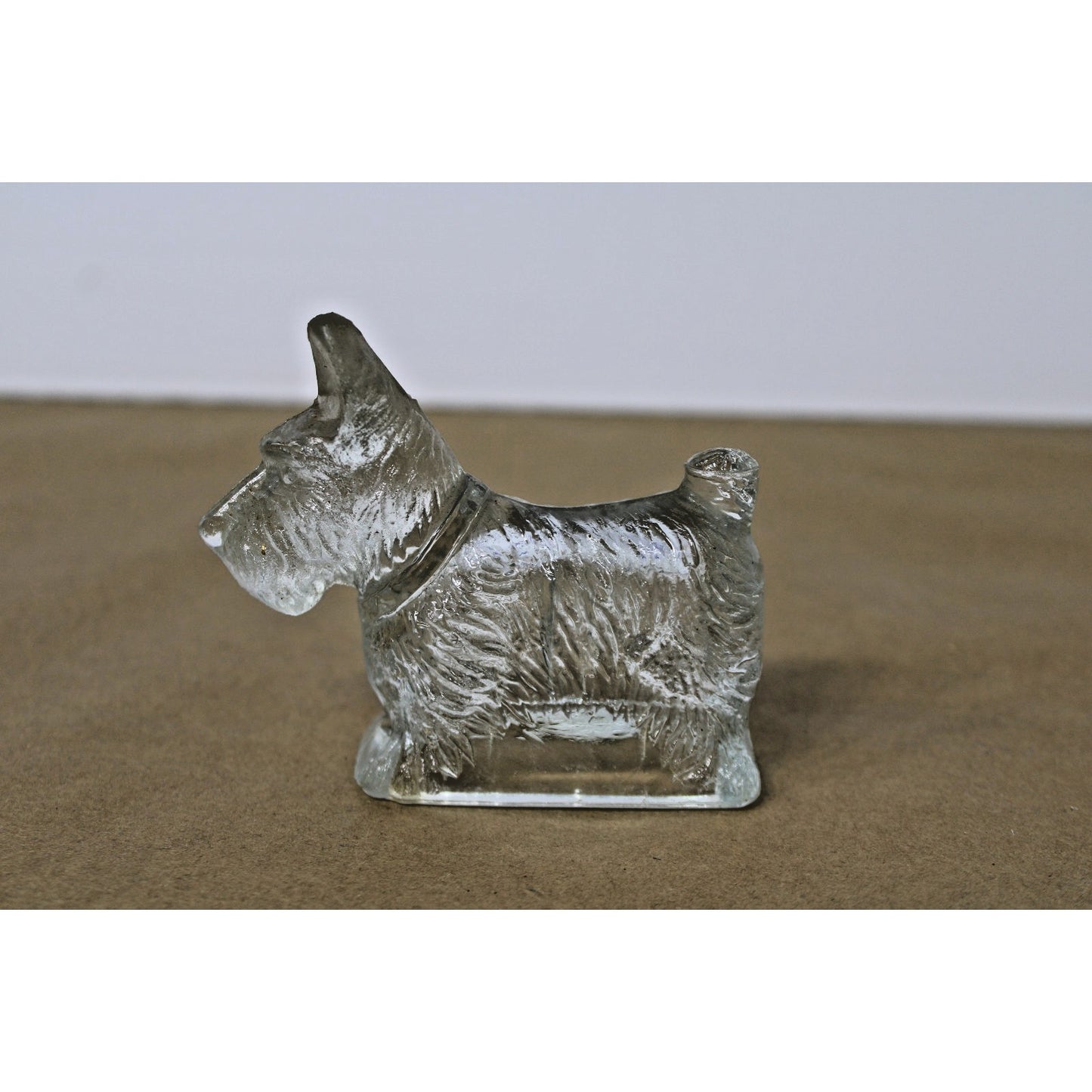Scottie/ Westie Dog Federal Glass Figurine, Pressed Glass Scottish Terrier Candy