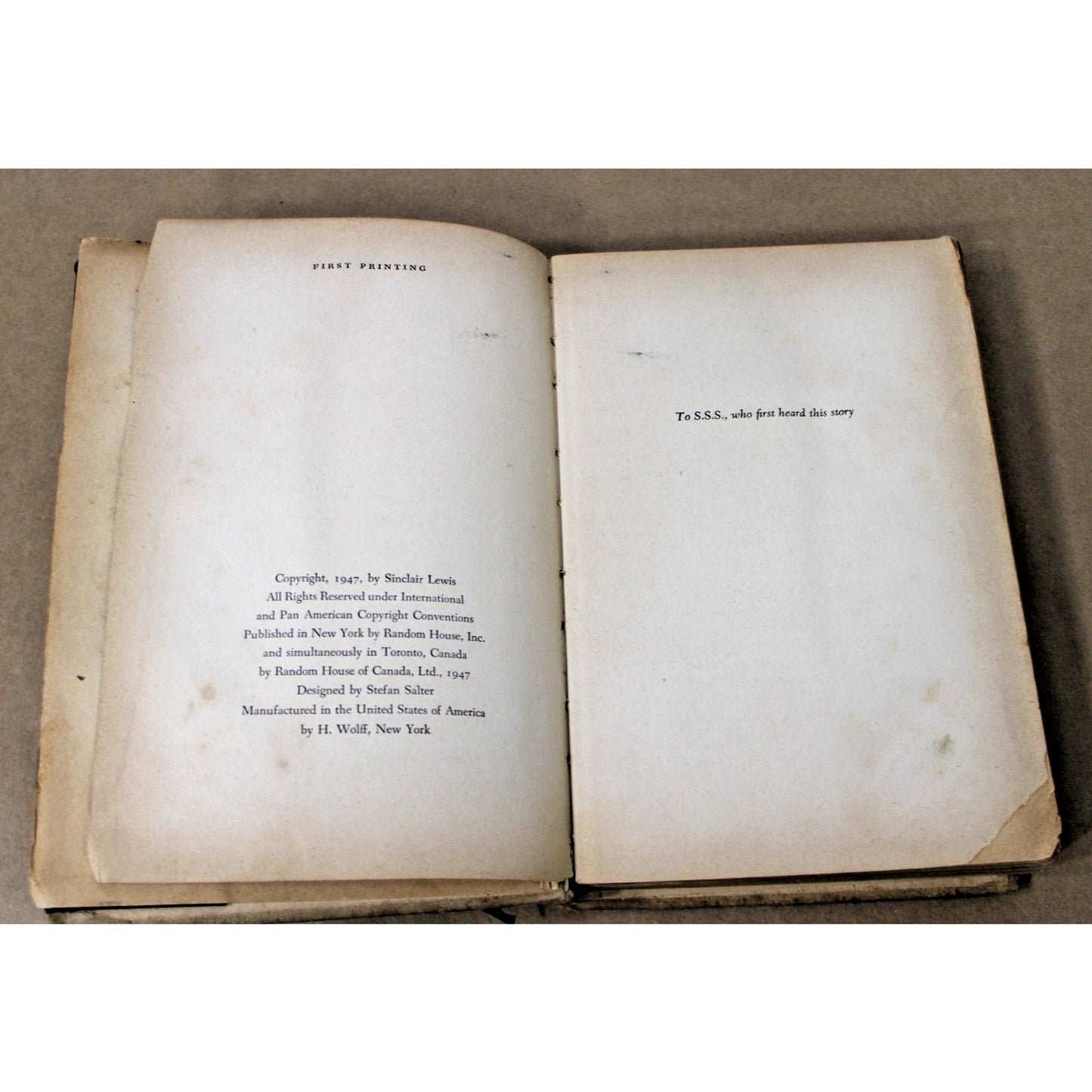 1947 First Edition Kingsblood Royal- Sinclair Lewis Stated 1st Printing, Ex-Lib.