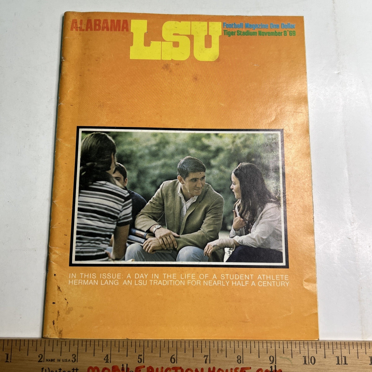 LSU vs Alabama Football Magazine Program November 1969 Issue
