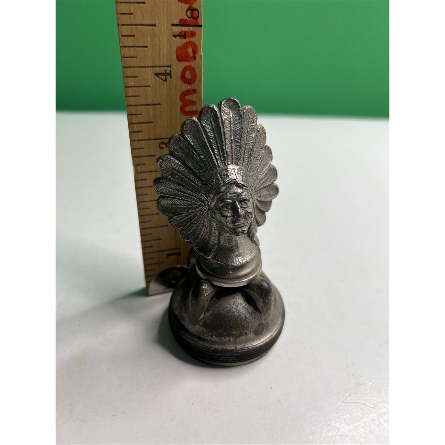 Vintage Metal Indian Chief Radiator Cap Hood Ornament Pontiac Rat Rod No Marks
