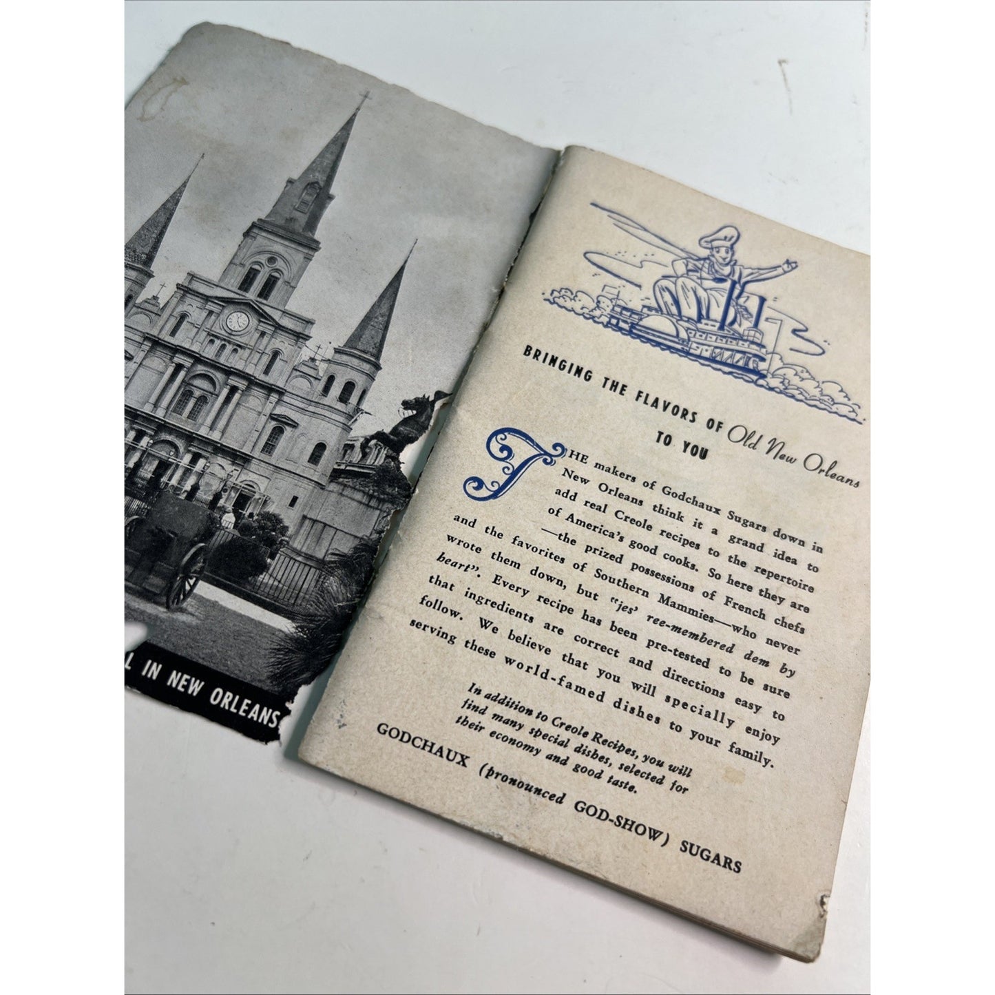 1949 Godchaux Sugars Old New Orleans Cookbook Creole Recipes VTG PB