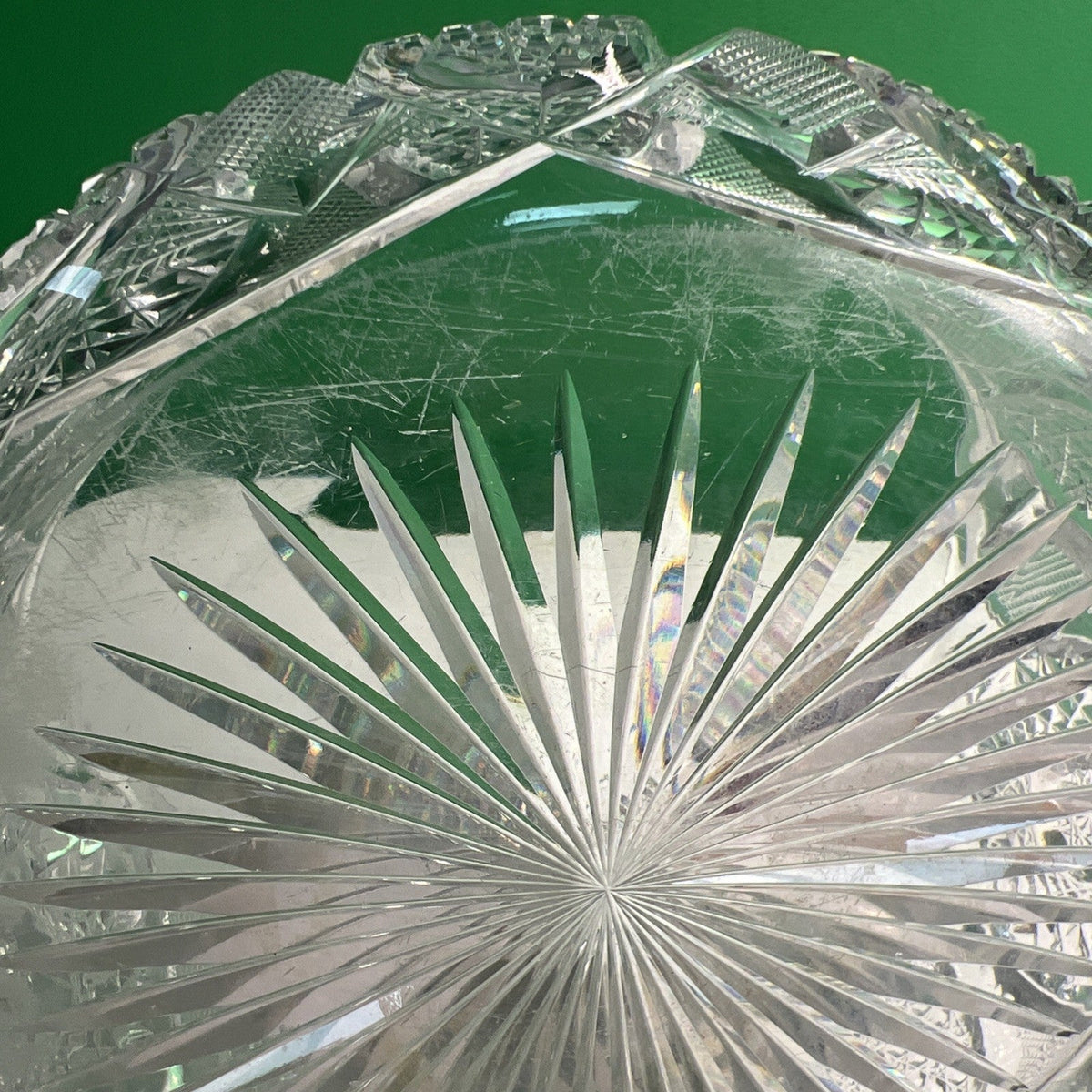Elegant Vintage Cut Crystal Bowl 7.5” Diameter