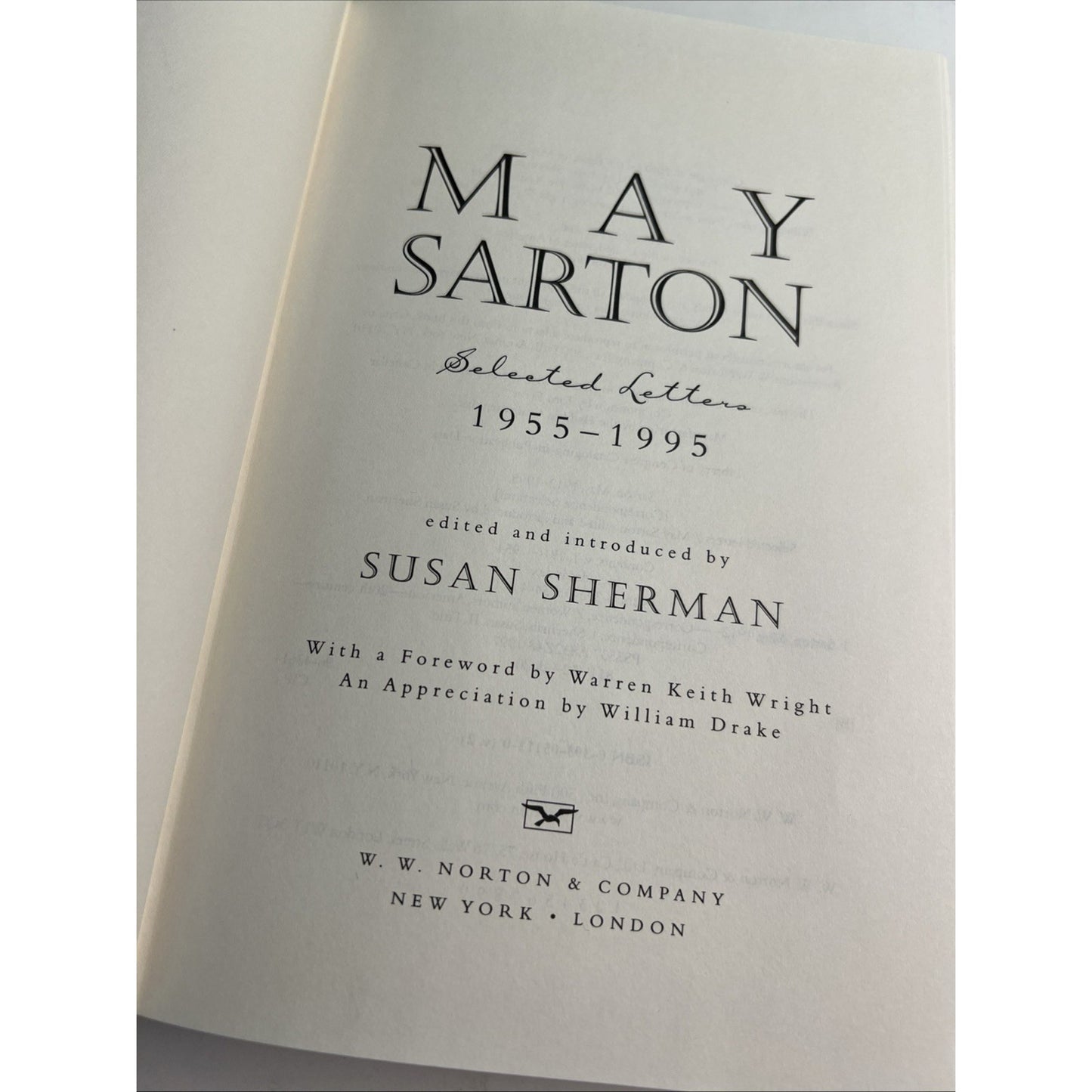 Selected Letters 1955-1995 By May Sarton HC/DJ 1st printing 50 Illustrations