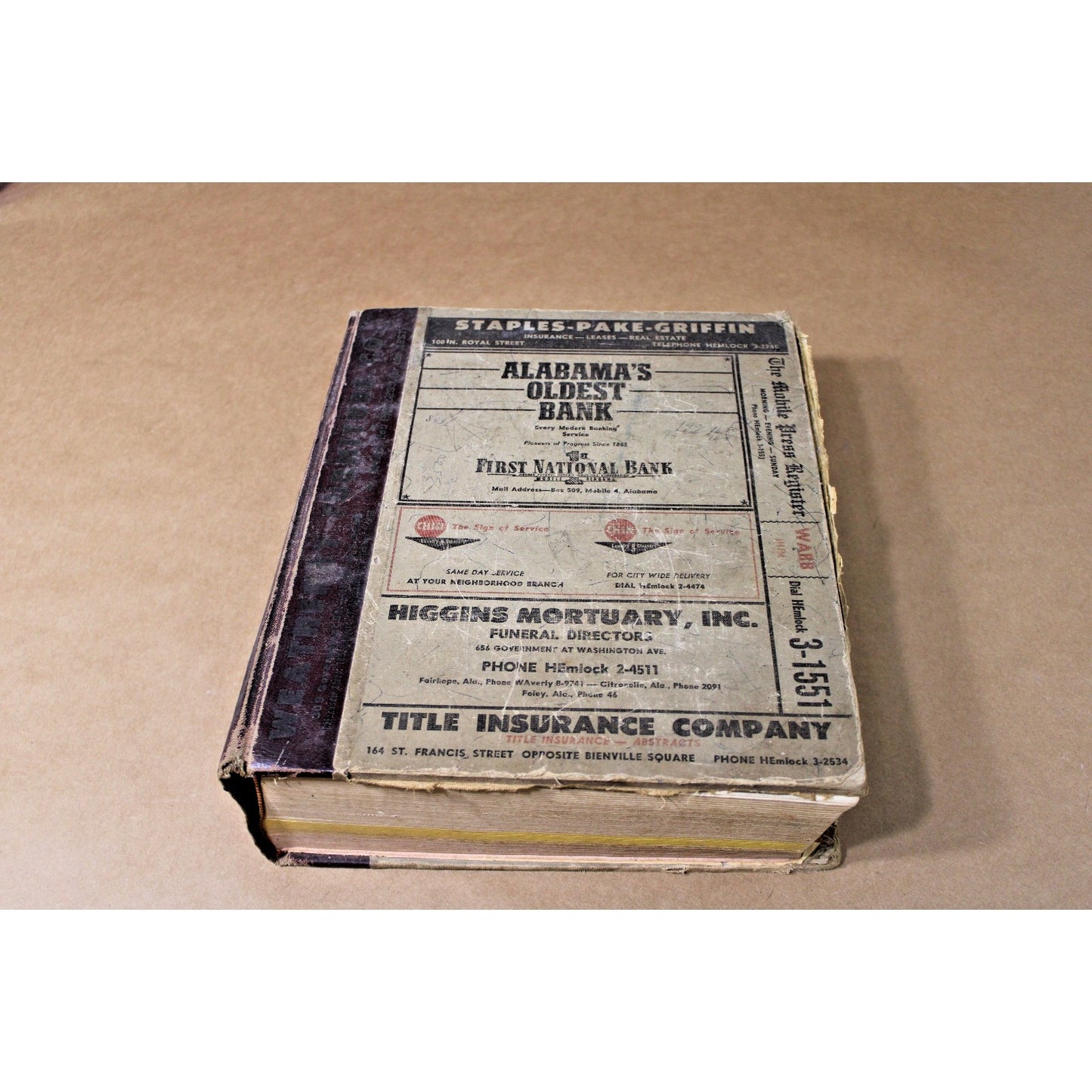 1955 Mobile, Alabama City Directory includes Chickasaw, Whistler, Outlying Areas