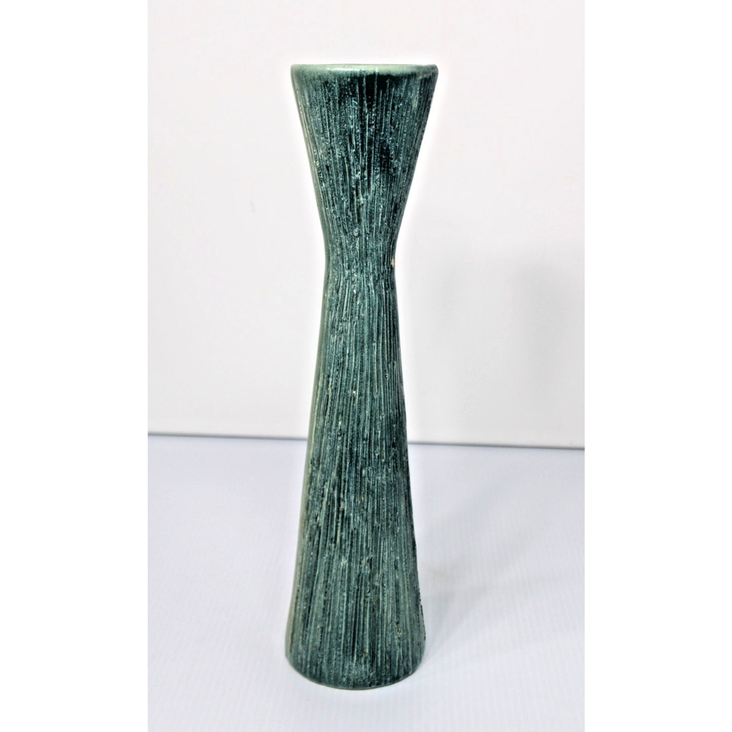 16.5" Tall Matte Aqua Vase, 1960s Pop Art Ceramics, MCM Decor, Turquoise, Teal