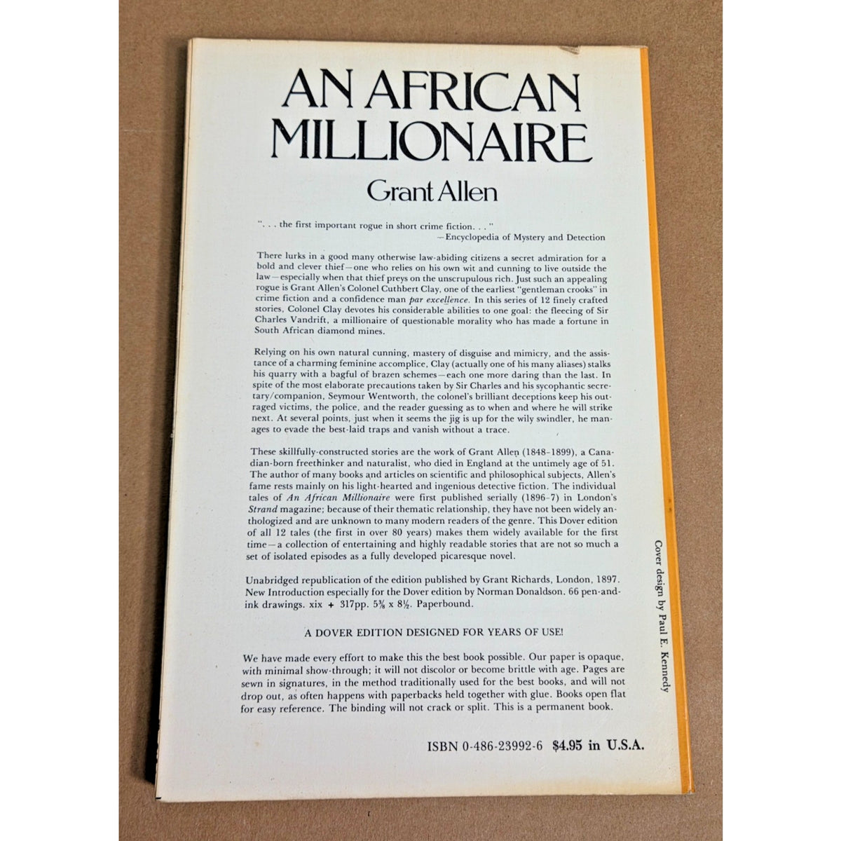 An African Millionaire by Grant Allen - 1980 Dover Mystery Edition Illustrated