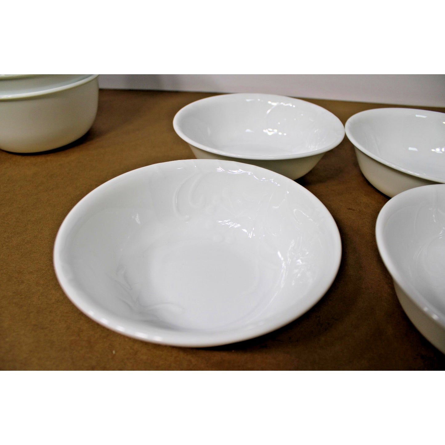 Corelle Madeline White Embossed 18 oz. Cereal Bowl, 6.25"D x 2"H Vitrelle Glass