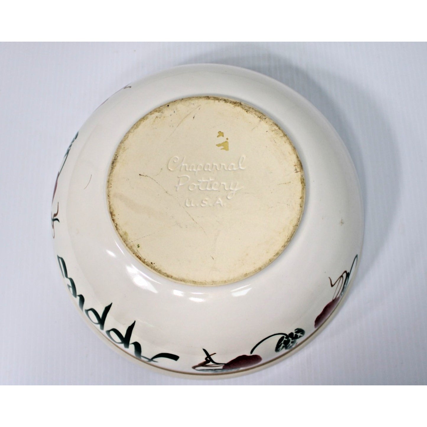 Vintage Chaparral Pottery Large "Apples" Bowl Country Fruits 11.5" Centerpiece