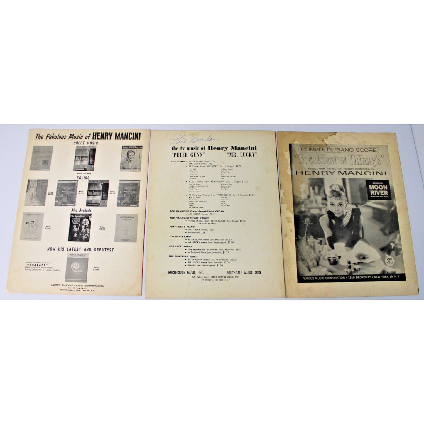 Vintage Henri Mancini Sheet Music- Moon River, Mr. Lucky, Charade