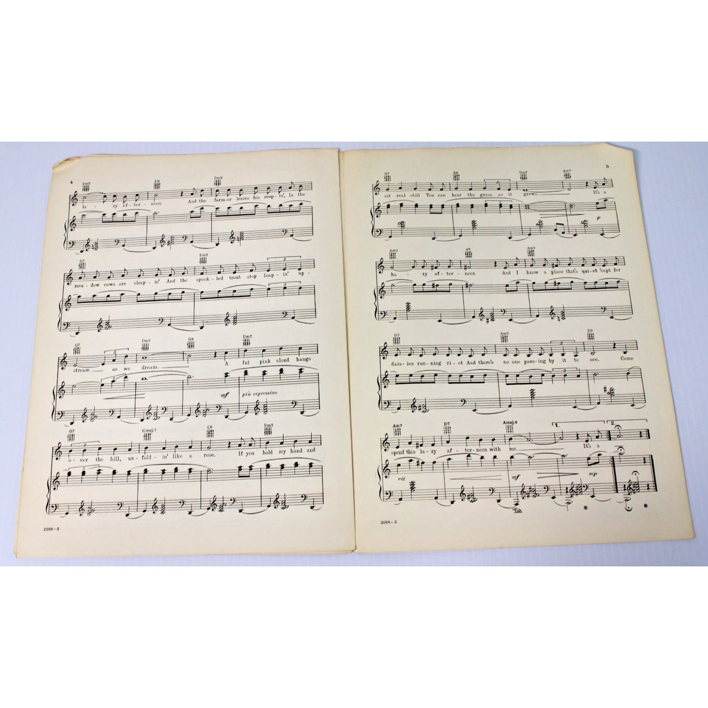 Vintage Sheet Music- Lazy Afternoon from The Golden Apple, Signed by Phil Gordon