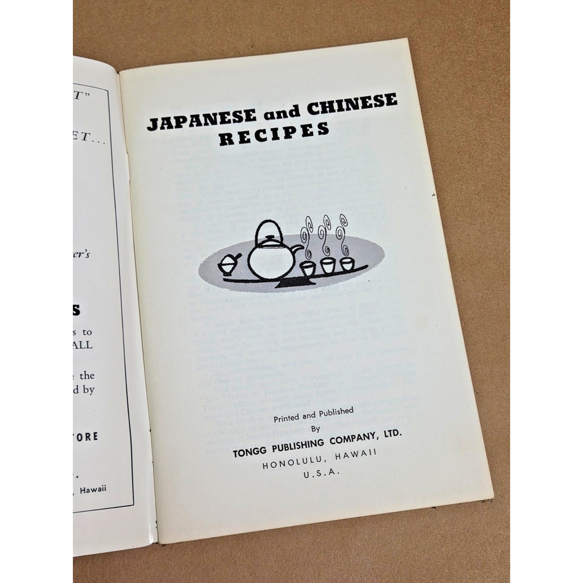 Vintage 1971 Japanese & Chinese Recipes Cookbook - Tongg Publishing Hawaiiana