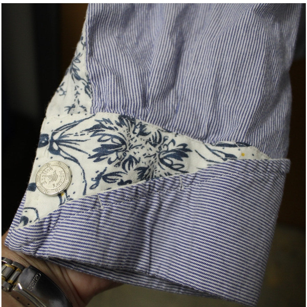 XL English Laundry Christopher Wicks Men's Seersucker Embroidered Button-Down