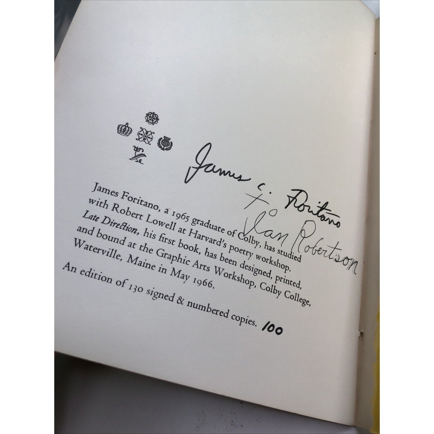James Cortana Late Direction 1966 Limited Edition #100/130 Signed By Author