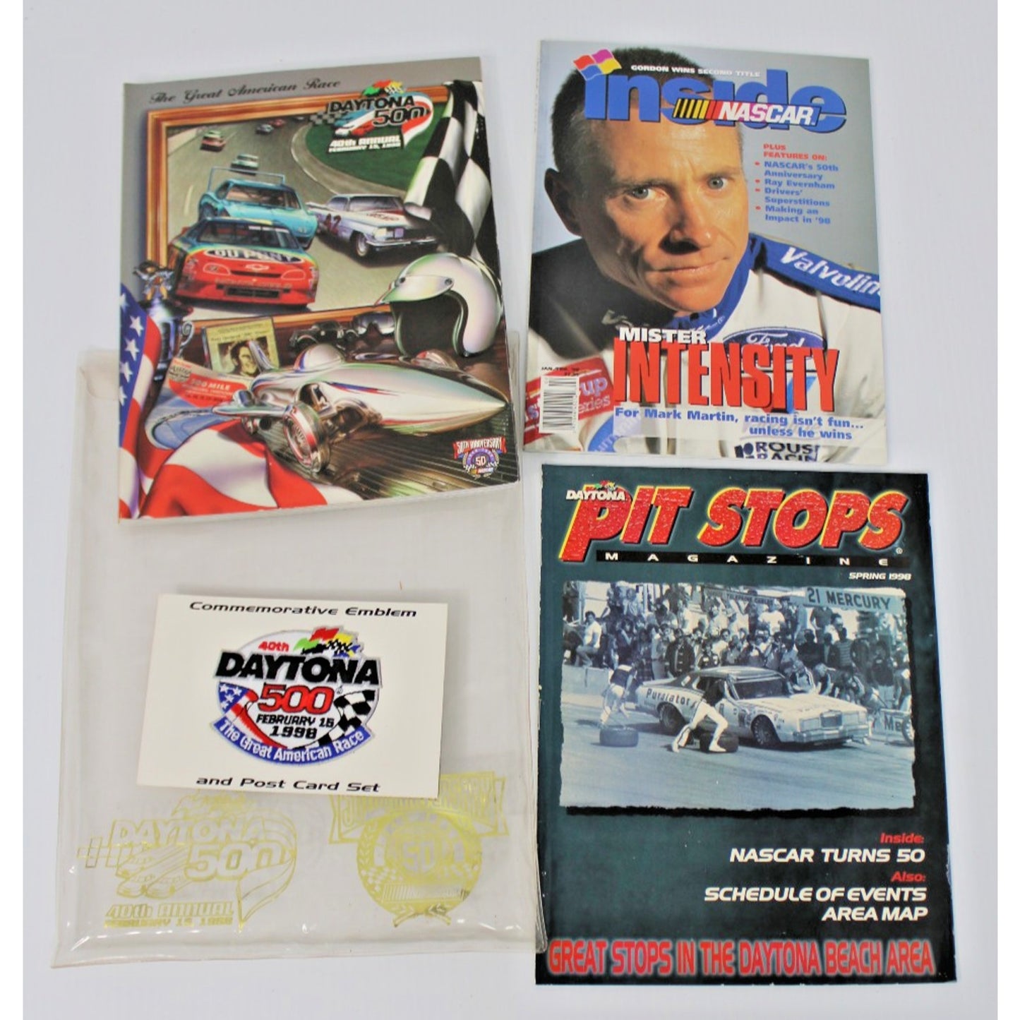 Daytona 500 40th Annual February 15, 1998 Program and Souvenirs-Lot of 6 Vintage