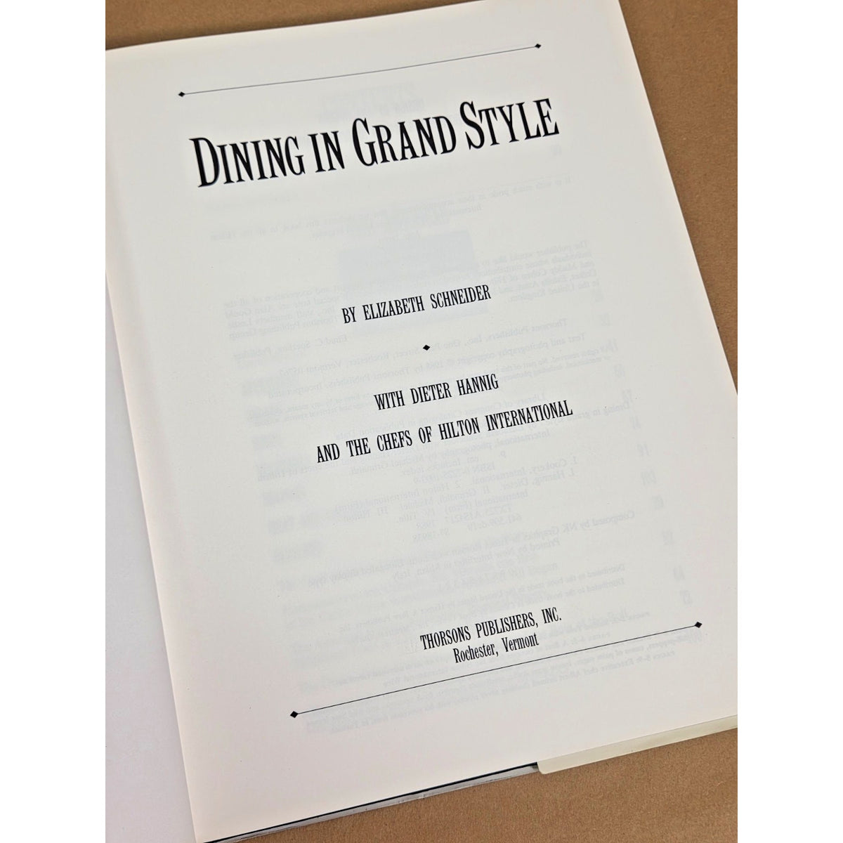 Vintage Dining in Grand Style (1988) - Hilton International Recipes Cookbook- EX