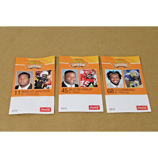 2015 Senior Bowl Rookie Card Lot, TJ Clemmings, Jalston Fowler, Marcus Hardison