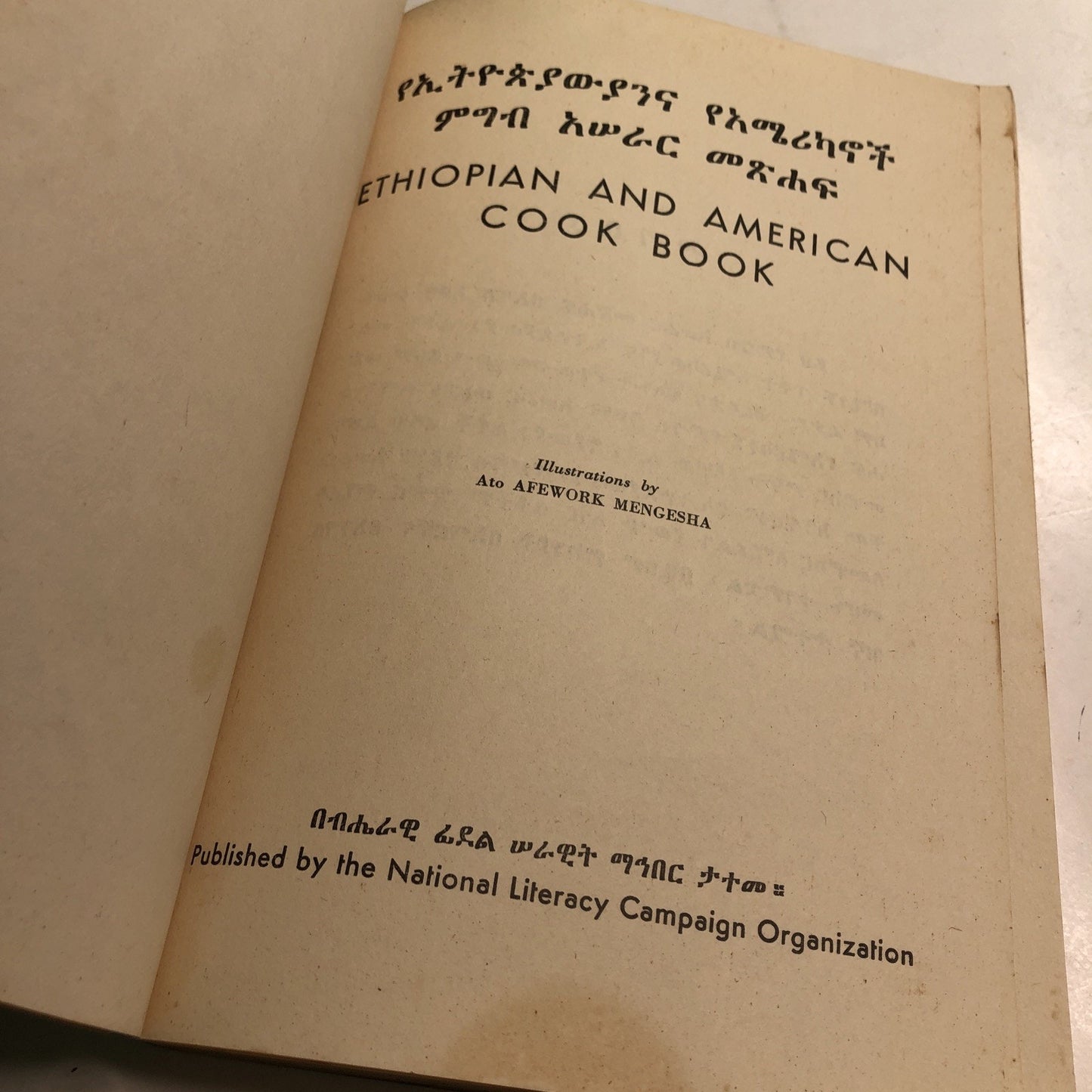 Vintage Ethiopian American Cook Book PB National Literacy Campaign Org Cookbook