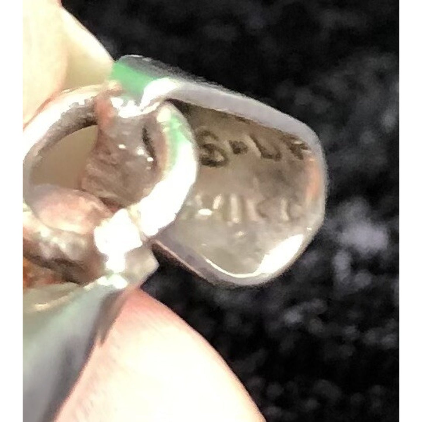 Vintage LARGE CONCH SHELL PENDANT Marked Mexico STERLING SILVER Seashell 17.4g
