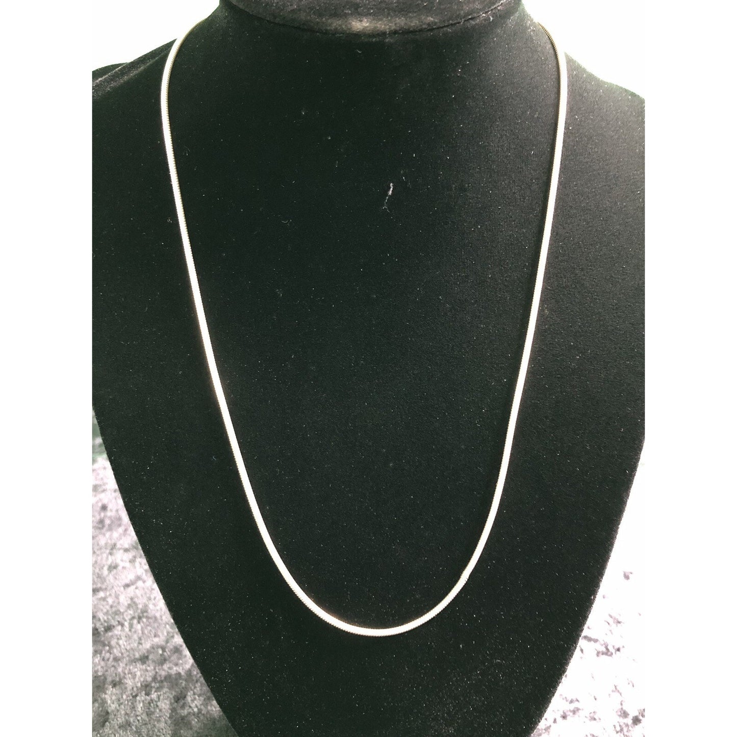 Vintage Sterling Silver Snake Chain Necklace 18” 925 Round Slinky Flaw