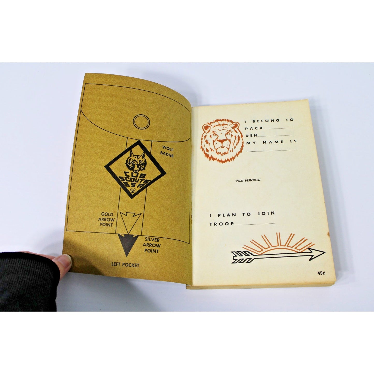 Vintage 1965 Lion-Webelos Cub Scout Book by the Boys Scout Of America (BSA)