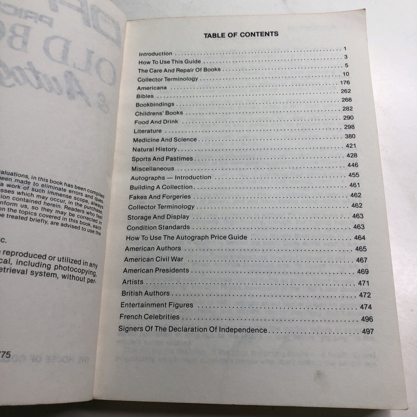 The Official 1983 Price Guide To Old Books & Autographs Fourth Edition