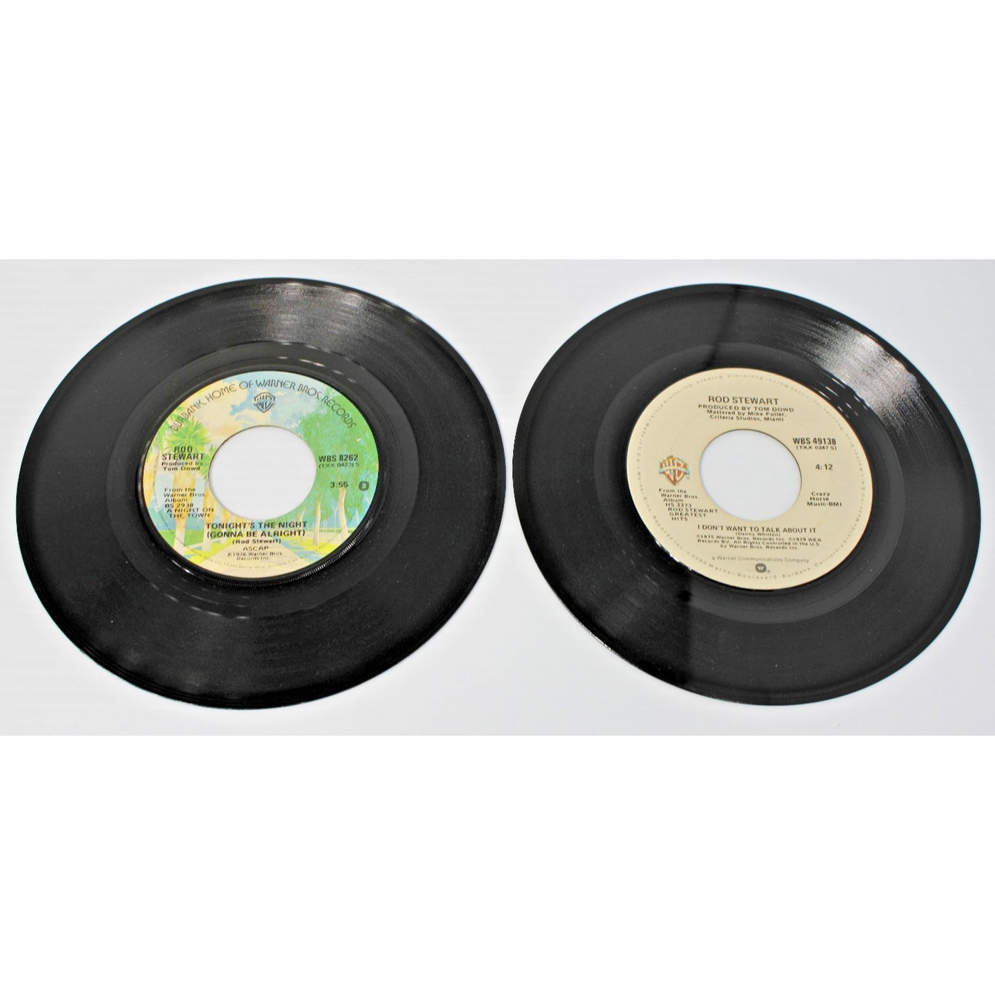 Rod Stewart- Two 7" 45 RPMs- Tonight's the Night, Best Days of My Life, More!