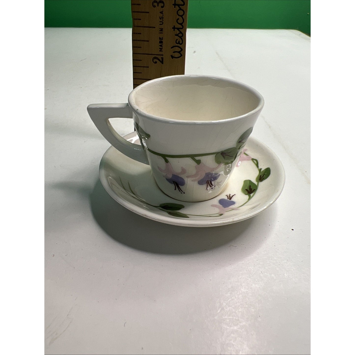 1960 MAMMY'S SHANTY ATLANTA, GA Hand painted Miniature Souvenir Cup & Saucer