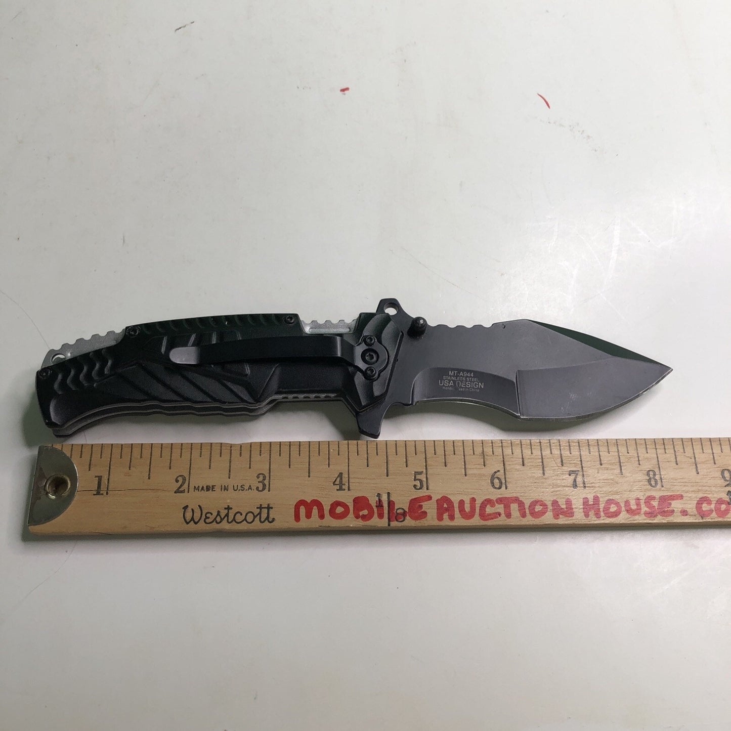 MTech POW/MIA A/O Folding Knife Black Stainless Blade Aluminium Handle MT-A944GY