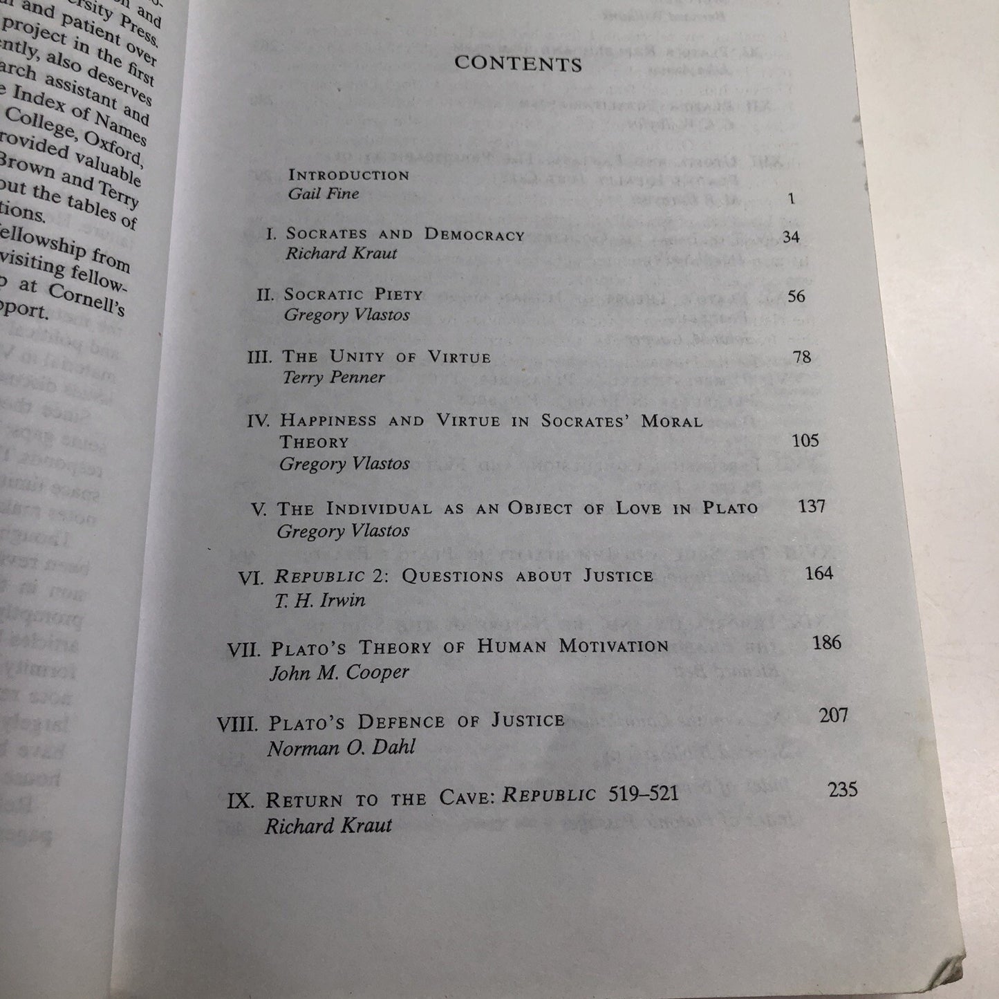PLATO 1 & 2 by Gail Fine 1999 Oxford Philosophy Paperback