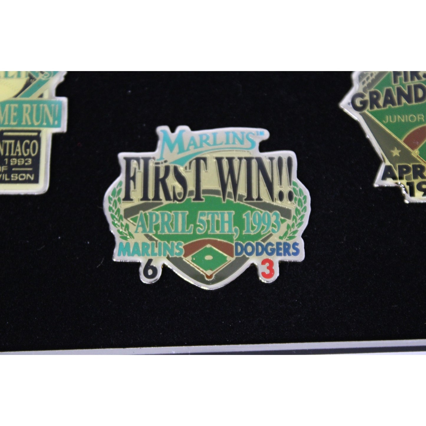 1993 Florida Marlins First Win Pin Tack Set of 3 LMTD Edition 2592/5000 4-5-93