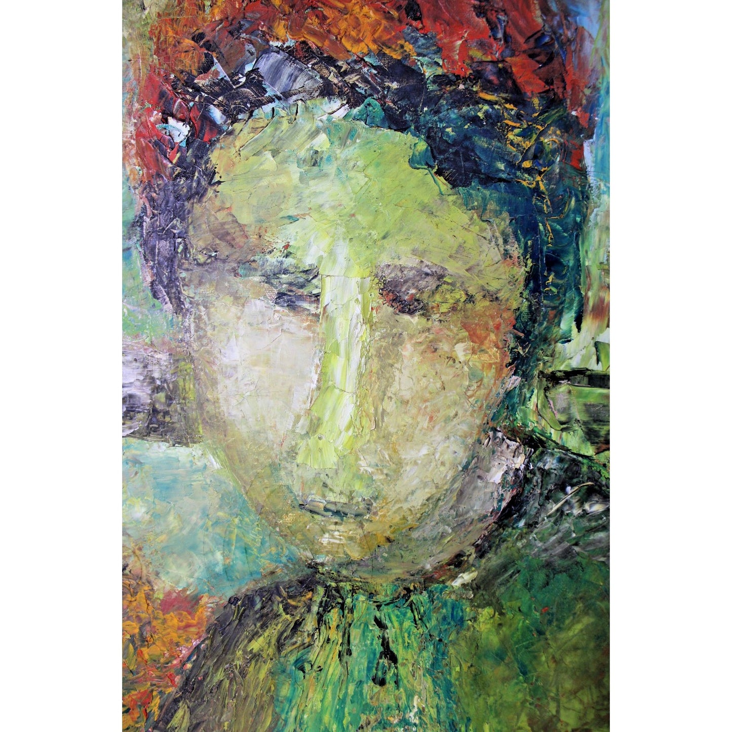 Original Oil On Canvas, Expressionist Impasto Technique, Framed, 18" x 32"