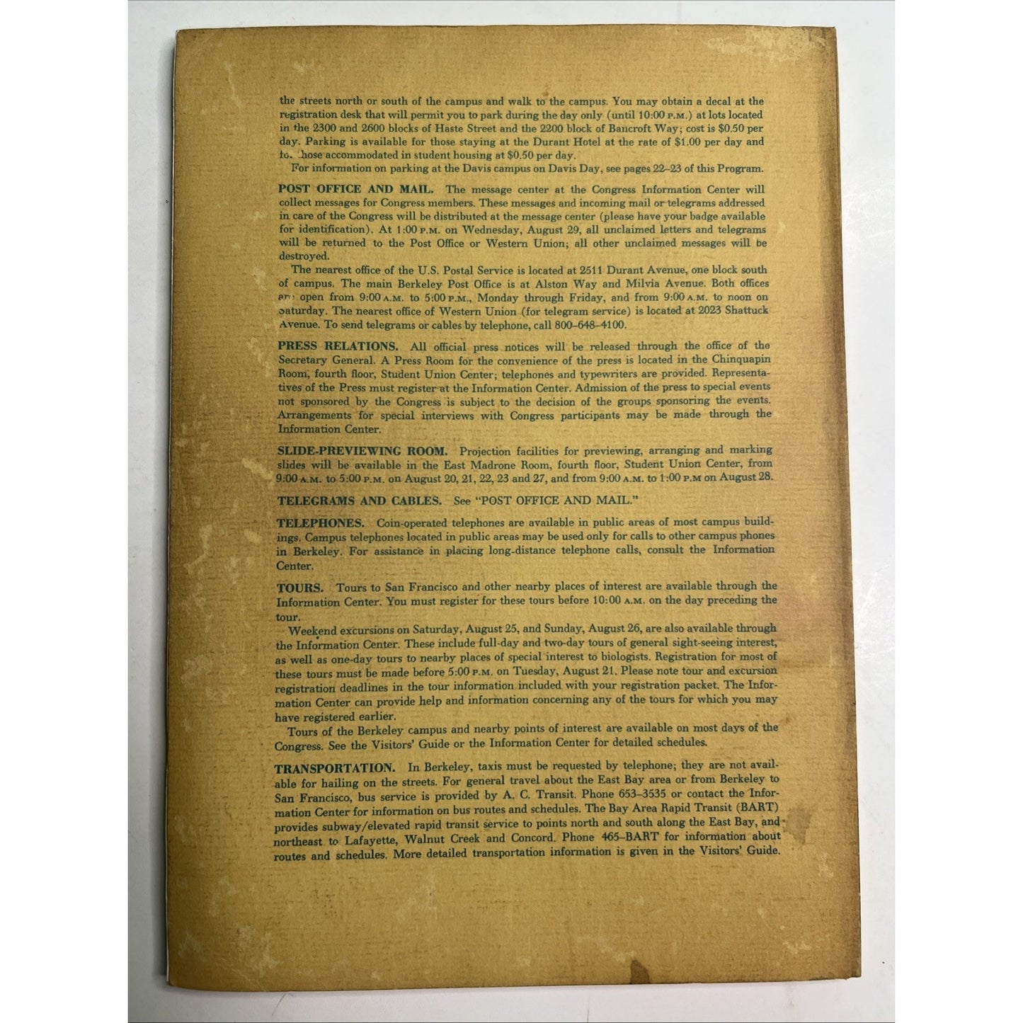 1973 Program The XIII International Congress Of Genetics University Of CA, Berke