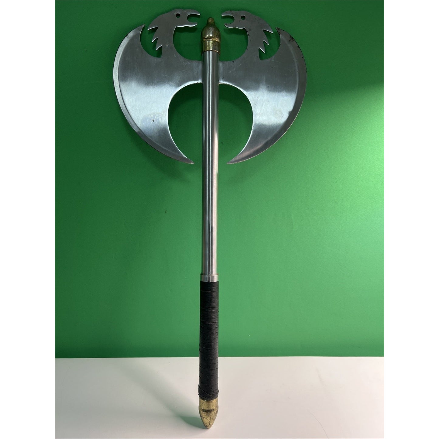 Pre-Owned Fantasy Dragon Battle Axe Overall Length 28” Blades 10” Tall