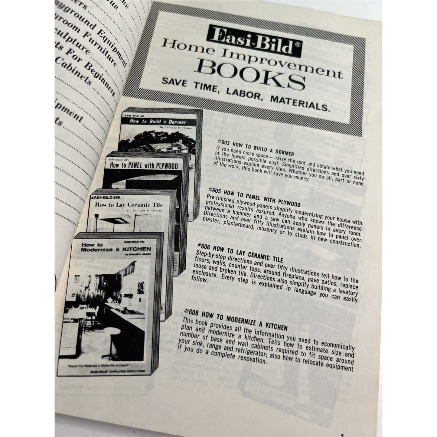 1968 3rd Printing Easi-Bild Build-It-Yourself Patterns Home Improvement Book 600