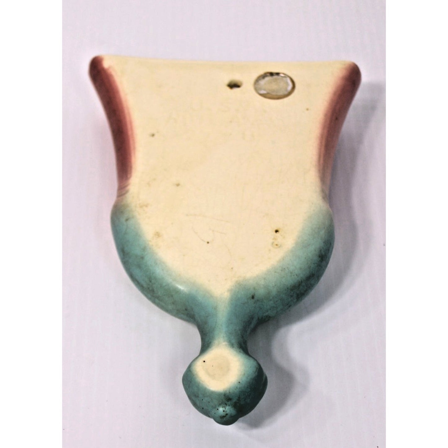 Hull Art Pottery Wall Pocket, Bow Knot Pattern, Whisk Broom Shape, 1949