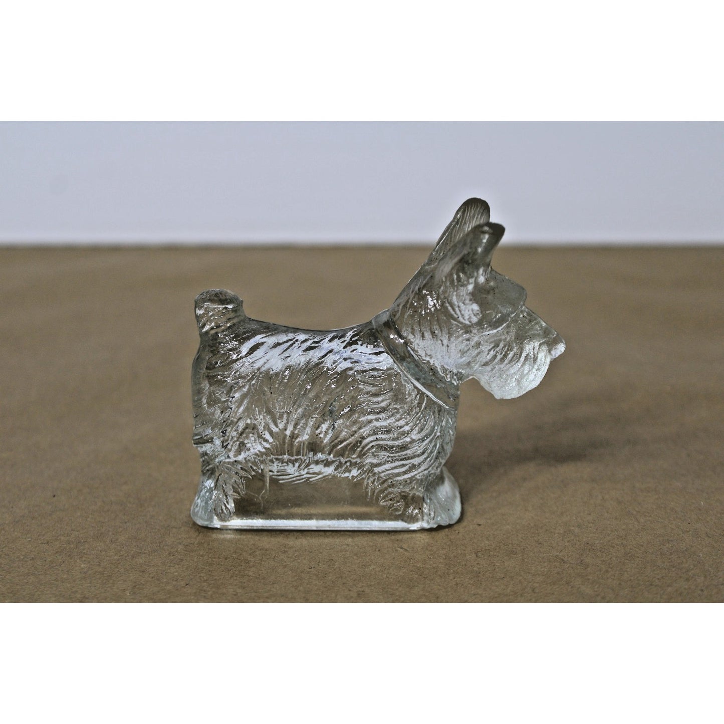Scottie/ Westie Dog Federal Glass Figurine, Pressed Glass Scottish Terrier Candy