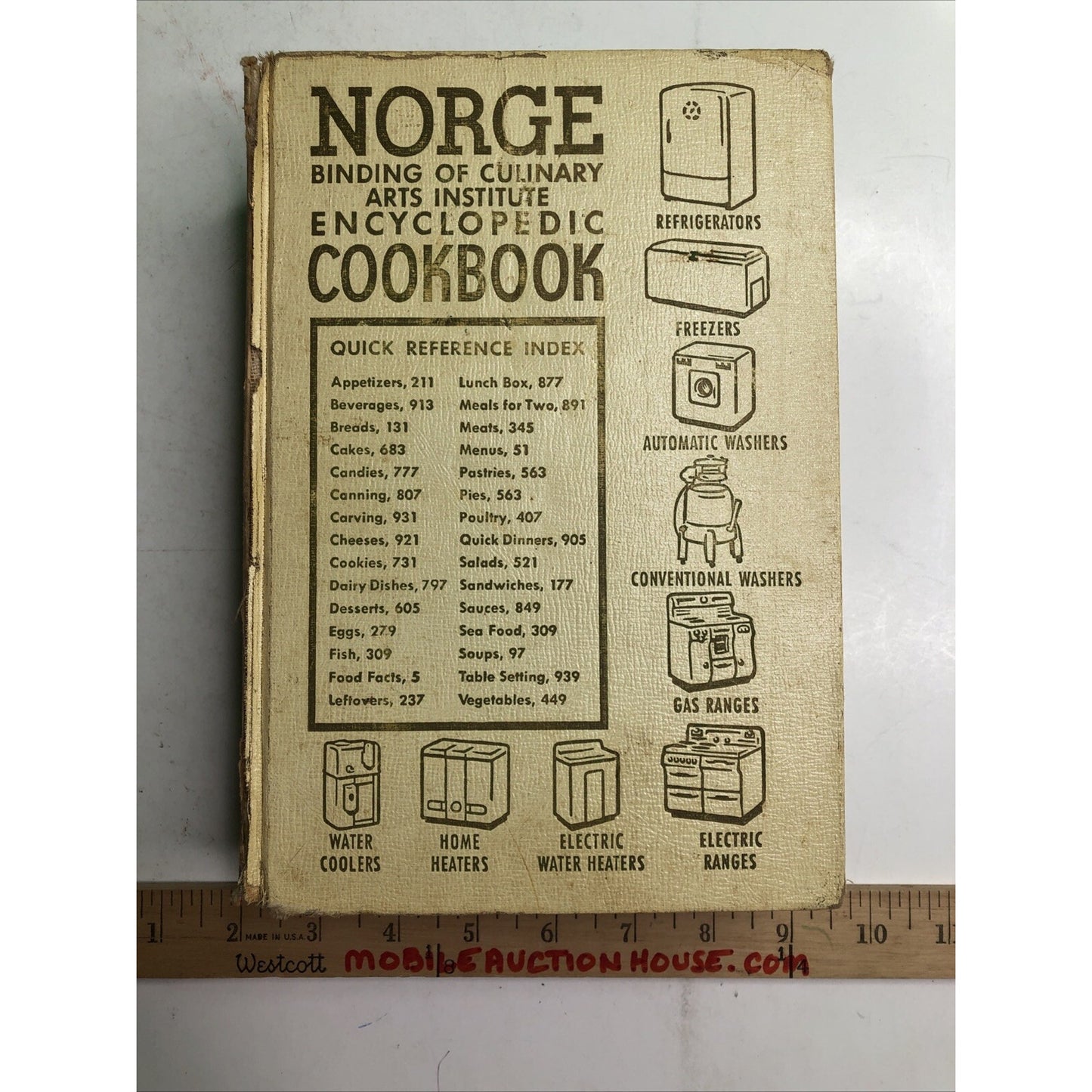Norge Binding of Culinary Arts Institute Encyclopedic Cookbook Recipes Menu
