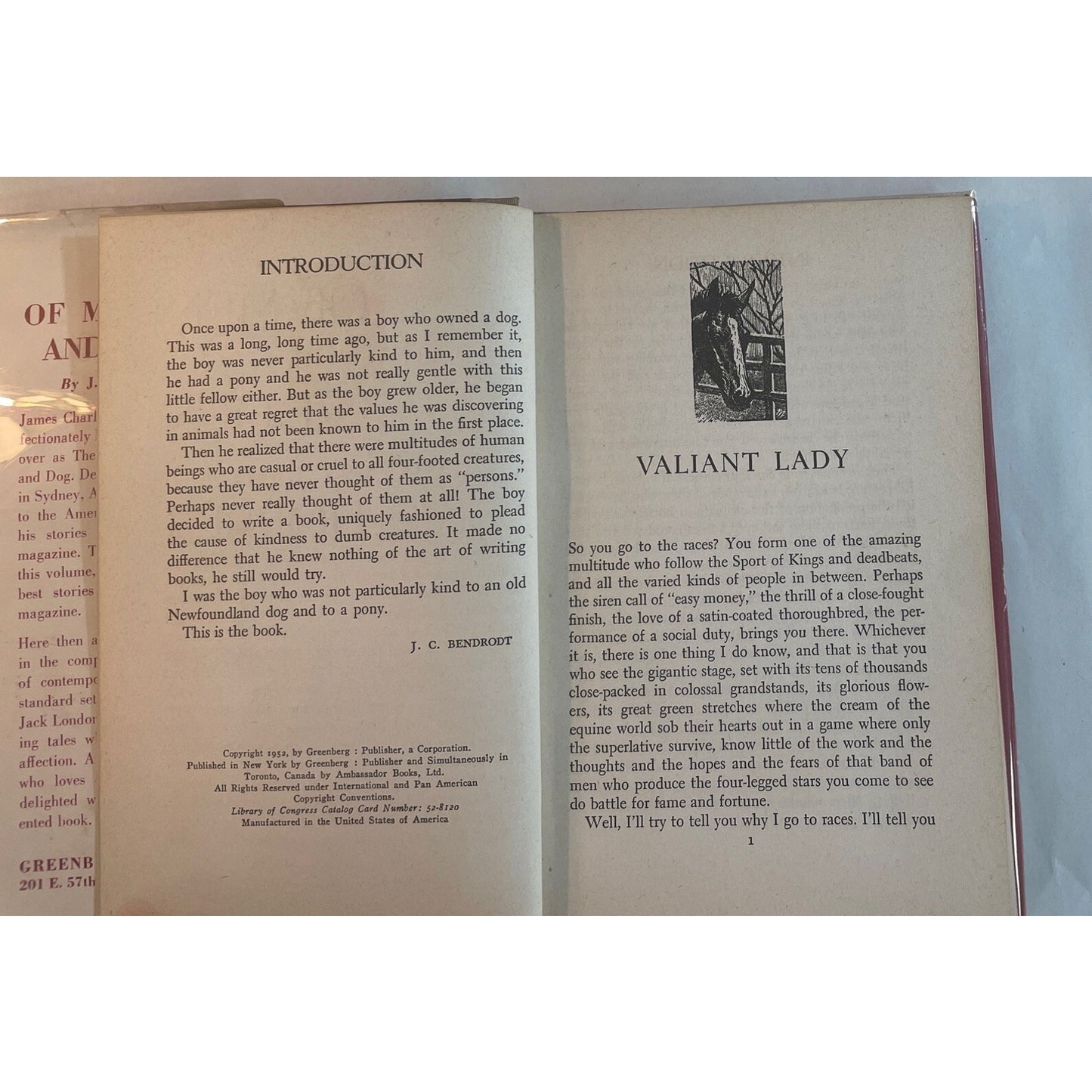 Of Men, Dogs & Horses by J.C. Bendrodt (Hardcover, 1952) - RARE - First Edition