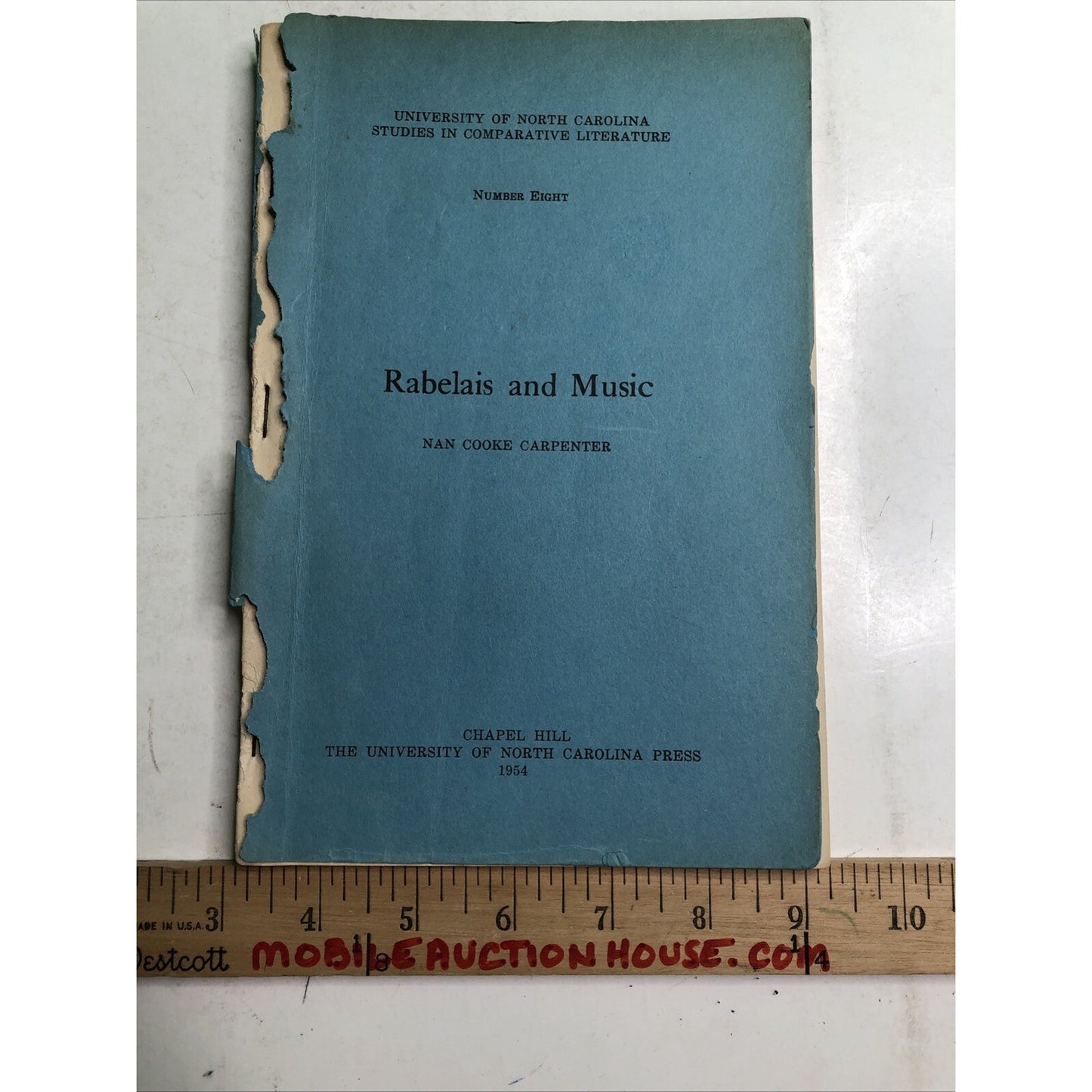 1954 University Of North Carolina Comparative Literature #8 RABELAIS And MUSIC