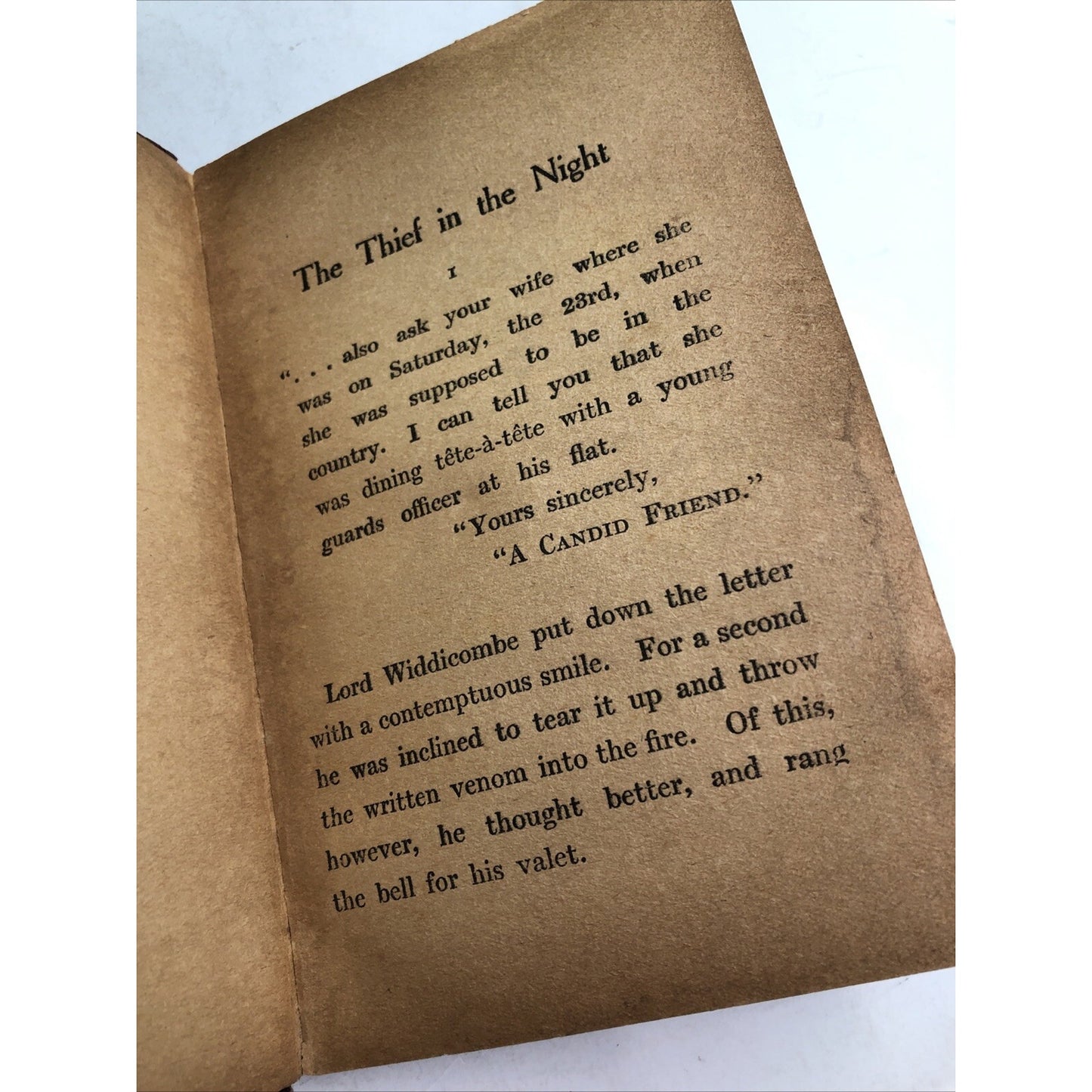 THE THIEF IN THE NIGHT By EDGAR WALLACE World Wide HC 1928