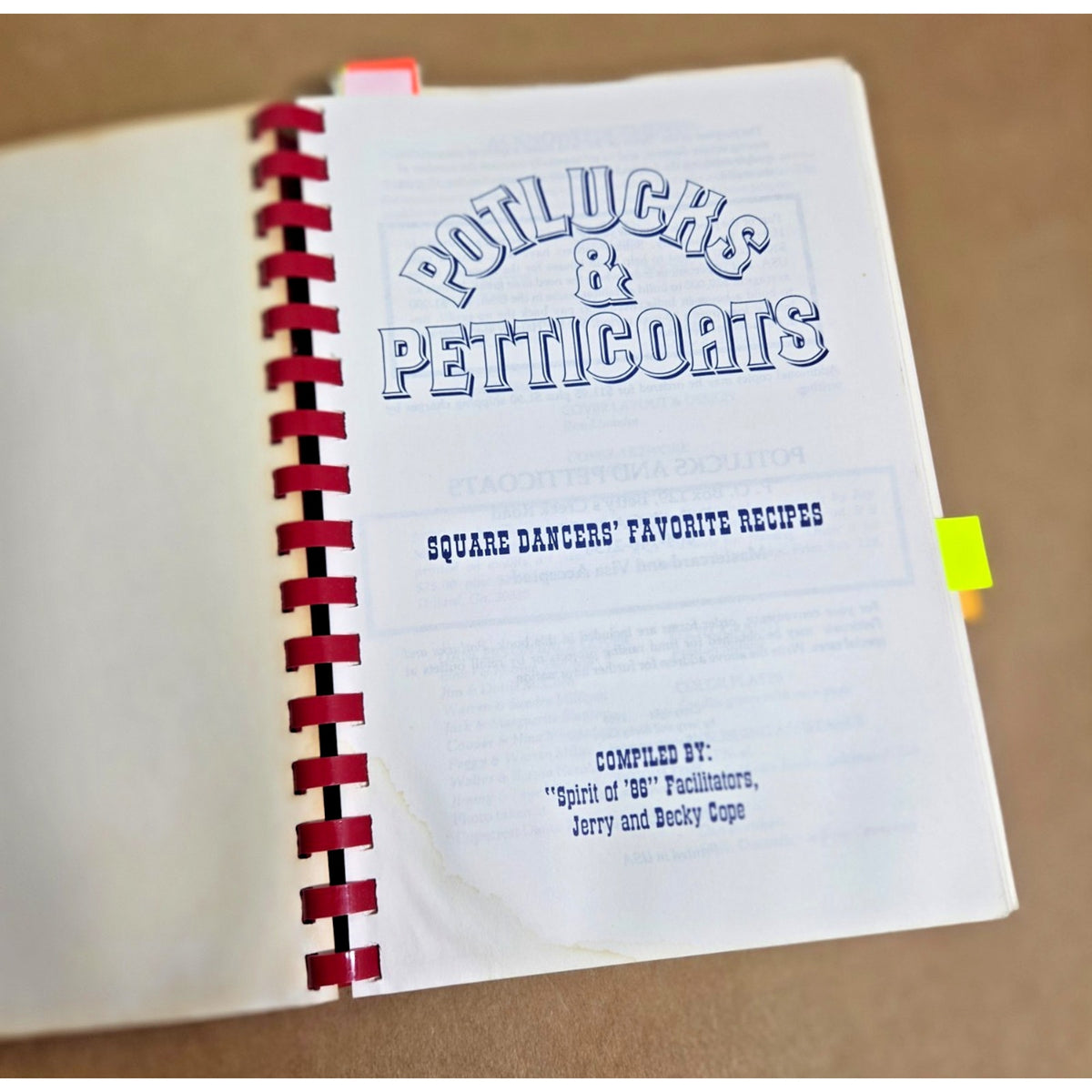 Rare Vintage 1986 Potlucks & Petticoats Square Dance Cookbook Dillard GA