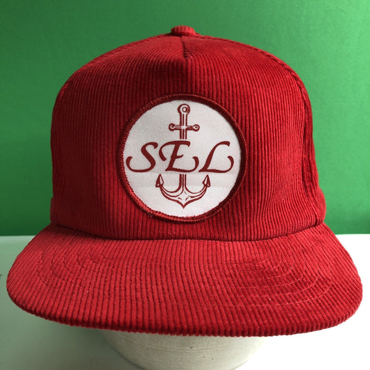 Vintage SEL Logo Snap Back Cotton Corduroy Ball Cap Hat