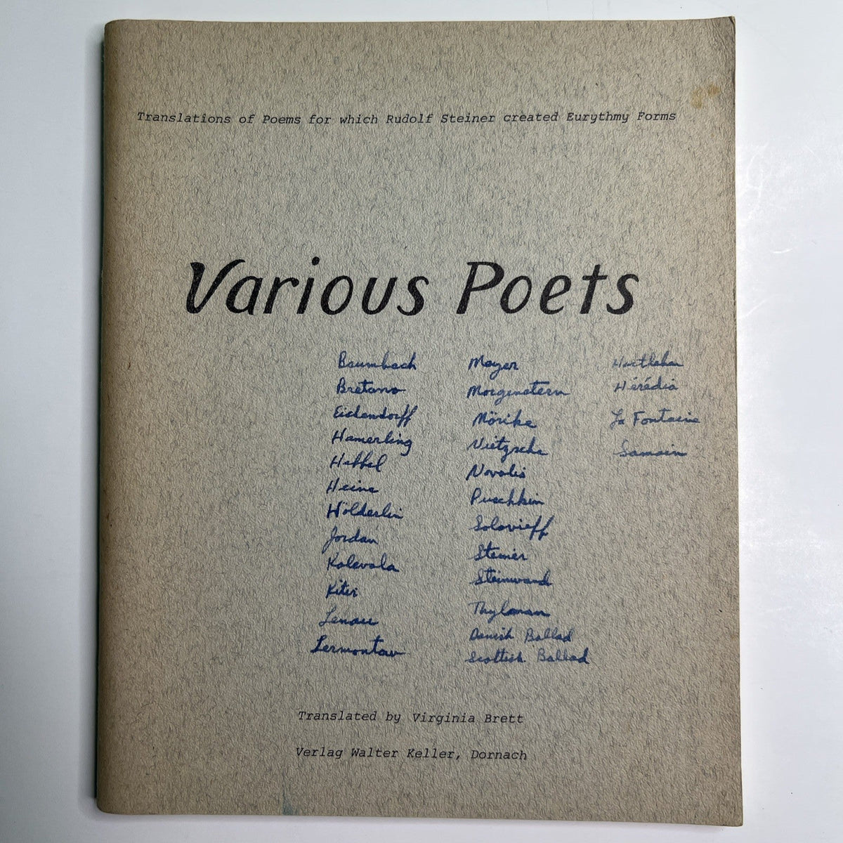Pair Of Translations Various Poets & Steffen by Virginia Brett Eurythmy Forms