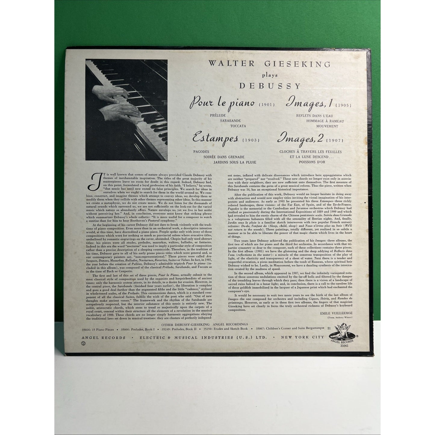 Claude Debussy Walter Gieseking Images Pour Le Piano Estampes LP Album Record