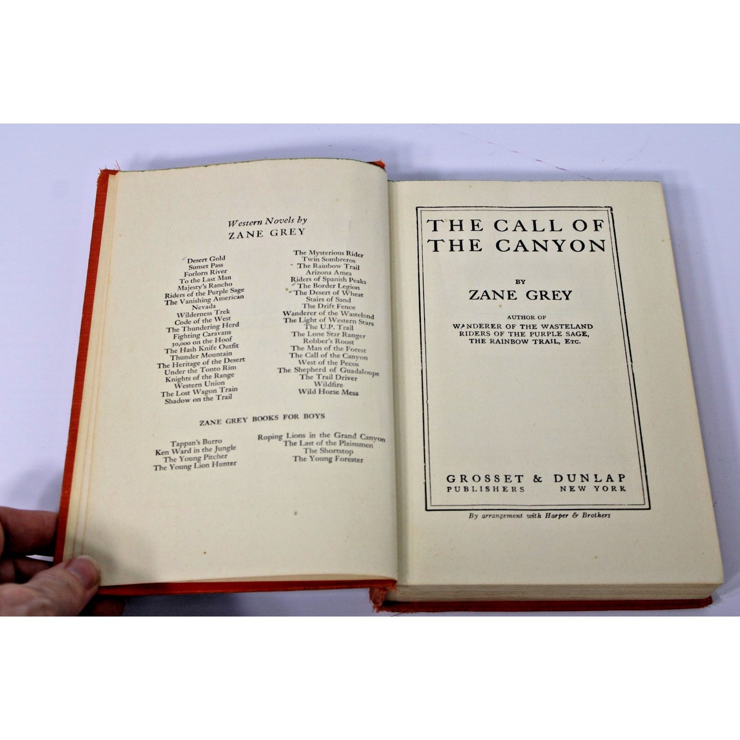The Call Of The Canyon - Zane Grey, 1924 Grosset & Dunlap HC, Classic Western