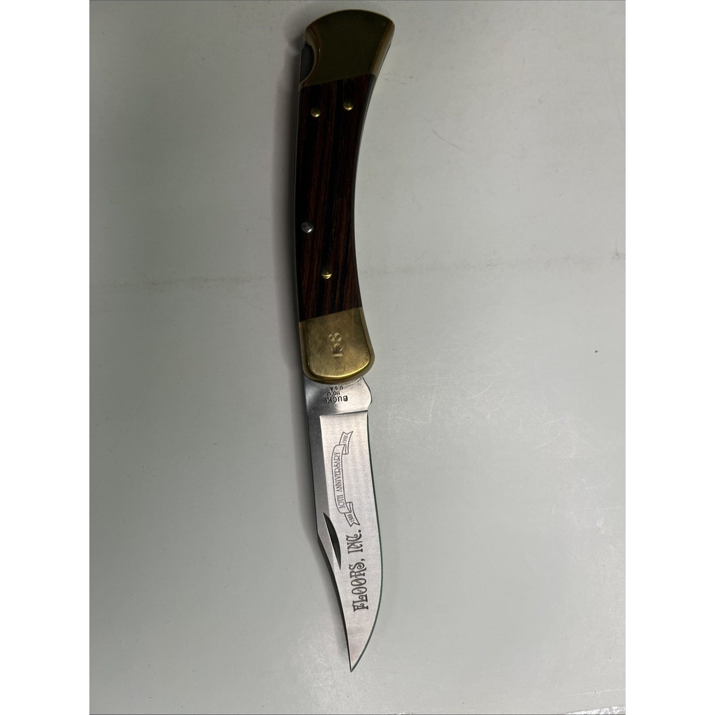 Floors Inc 10th Anniversary BUCK KNIFE Limited Edition Folding Boxed Advertising
